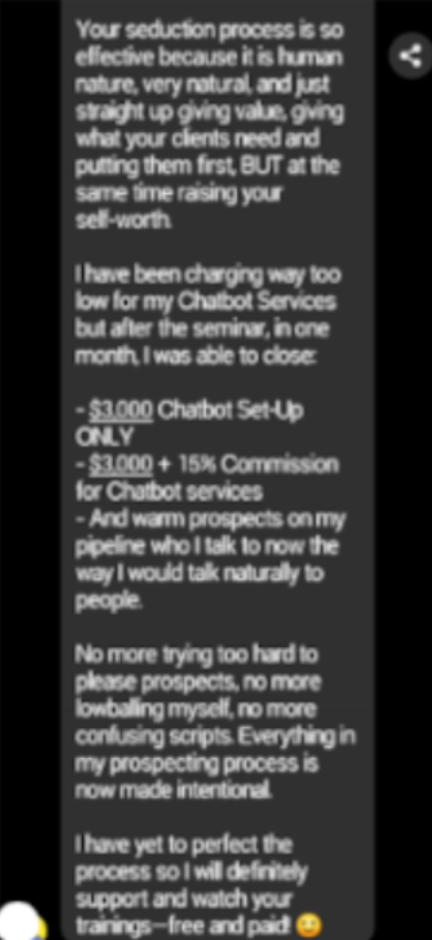 Student chatbot service result